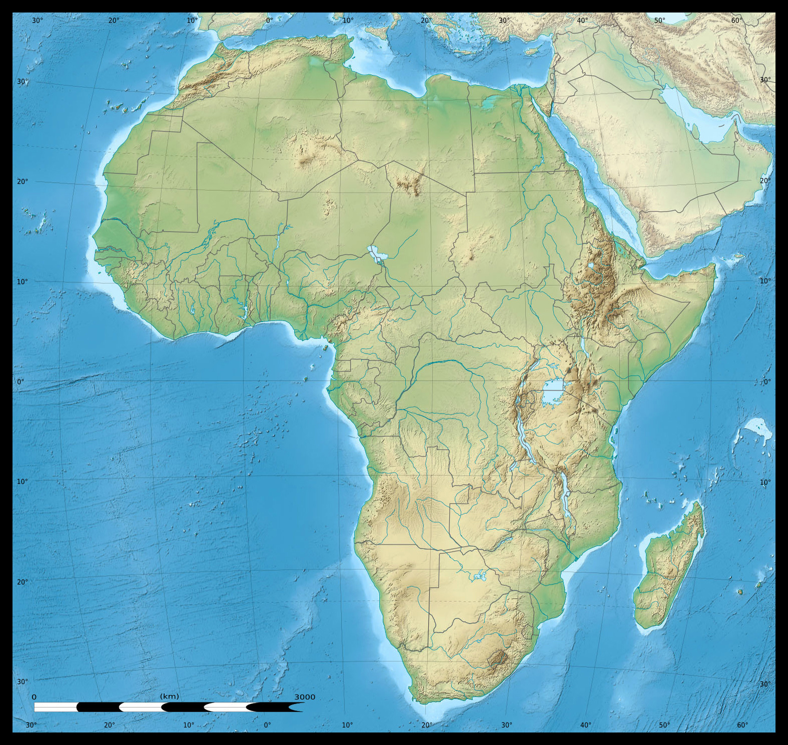 Detailed Physical Map Of Africa United States Map