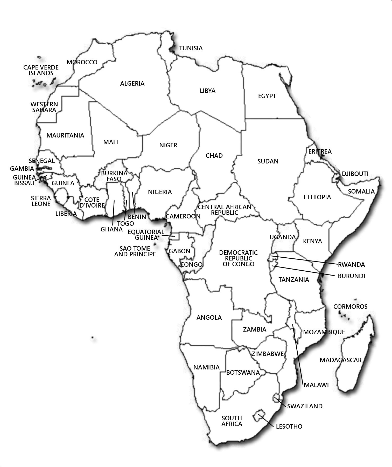 Free Printable Political Map Of Africa Free Templates Printable