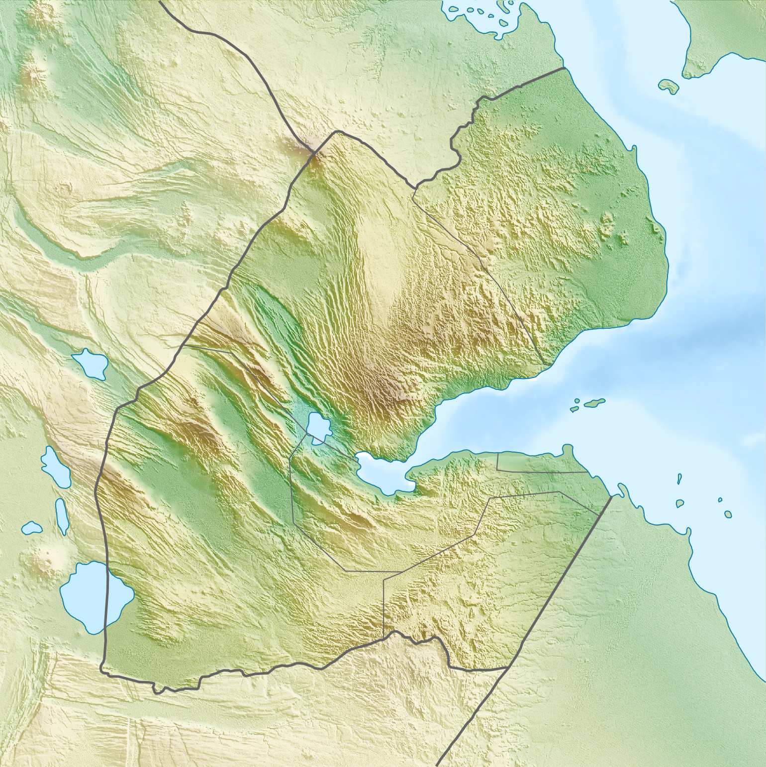 Djibouti Geographischen Karte
