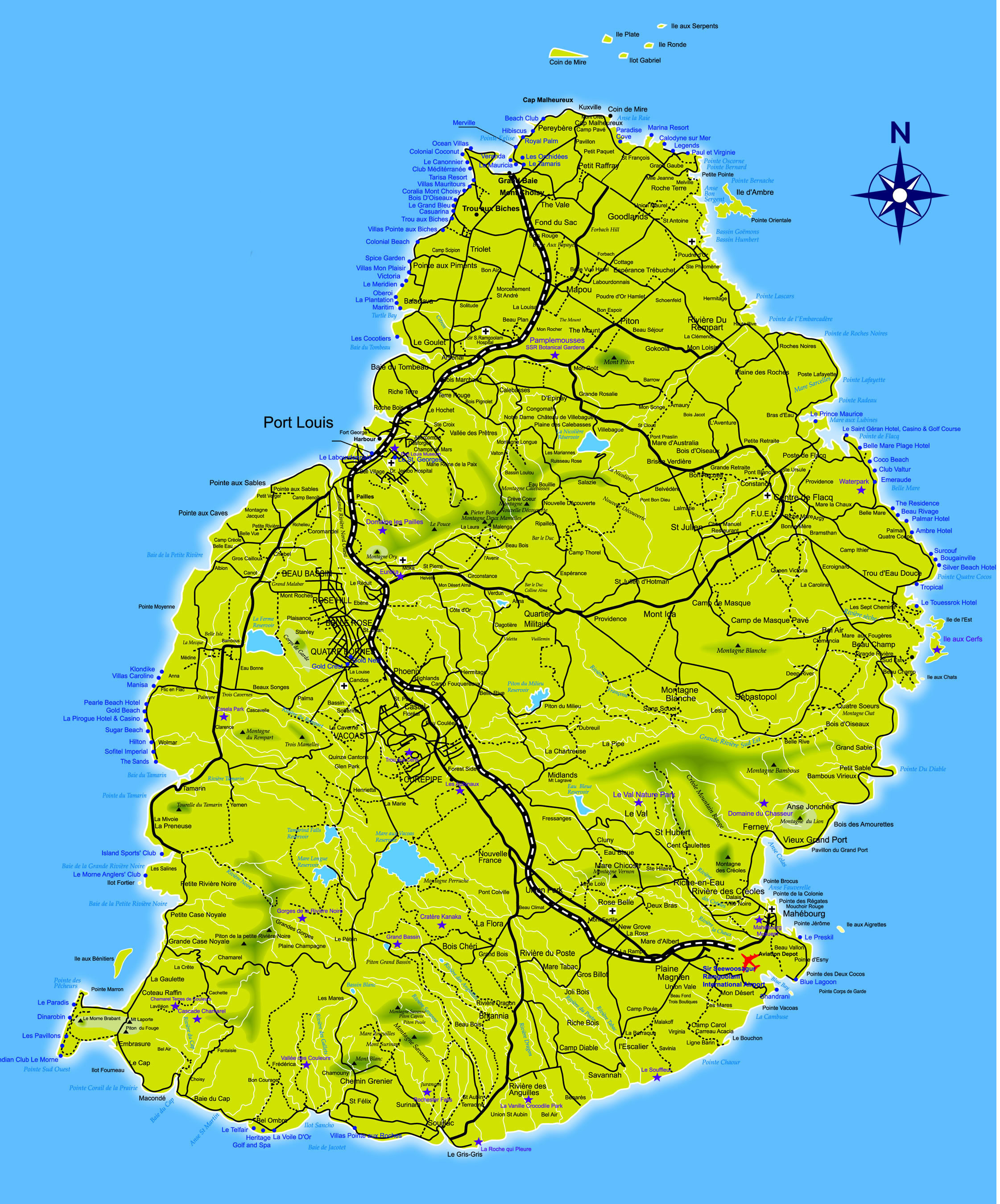 detailed road map of Mauritius. Mauritius large detailed road Vidiani.com | Maps of all countries in one place