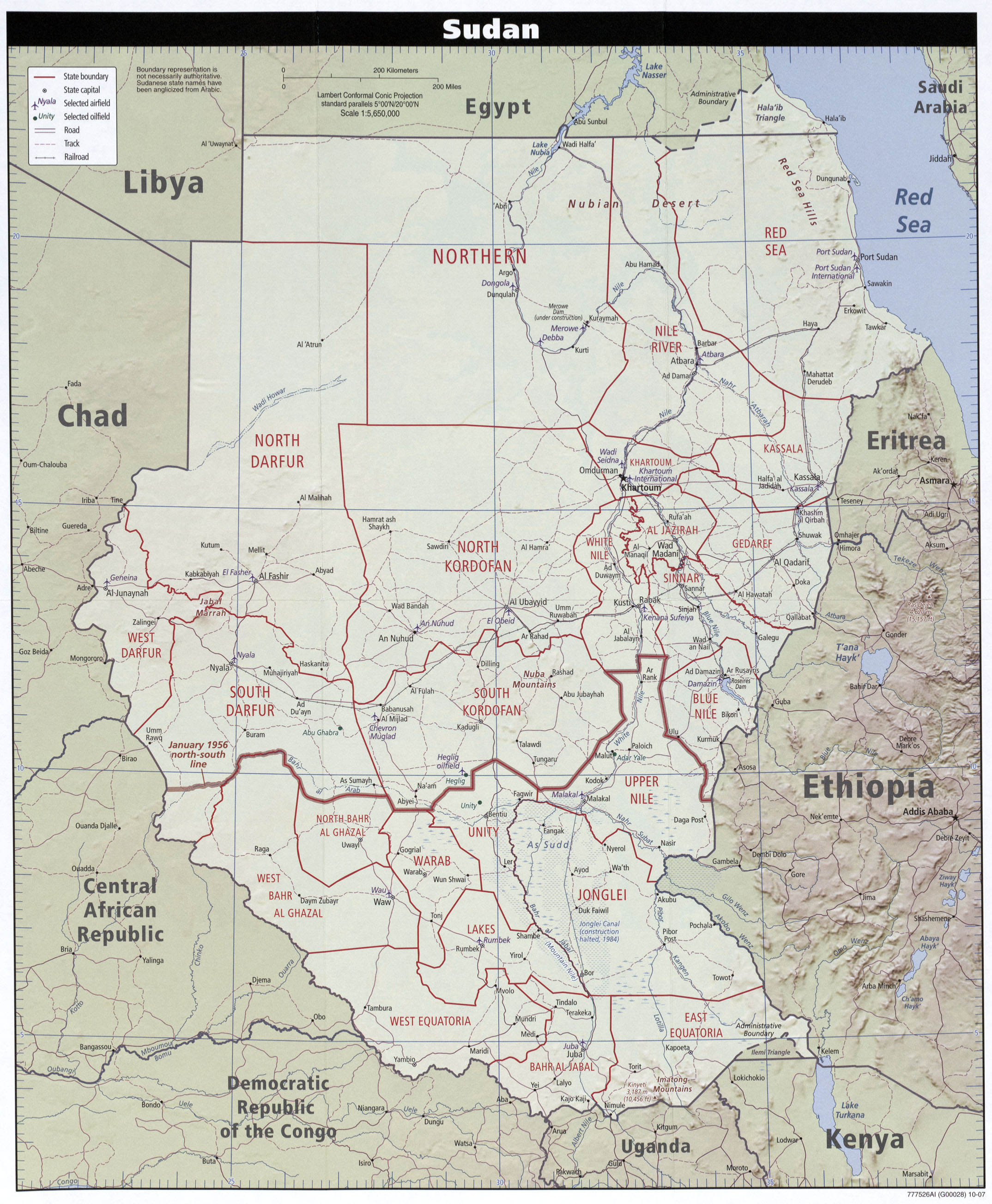 Large Detailed Political And Administrative Map Of Sudan With All Roads And Cities Vidiani