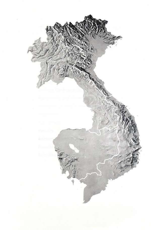 Large relief map of Indochina.