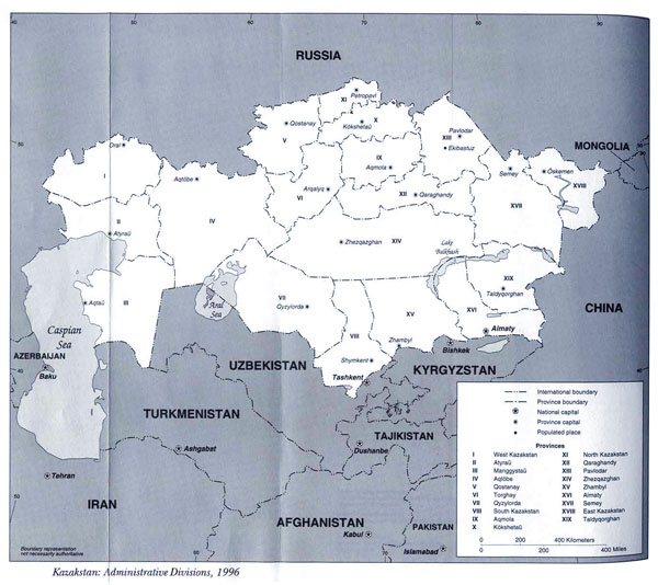 Detailed administrative map of Kazakhstan. Kazakhstan detailed administrative map.