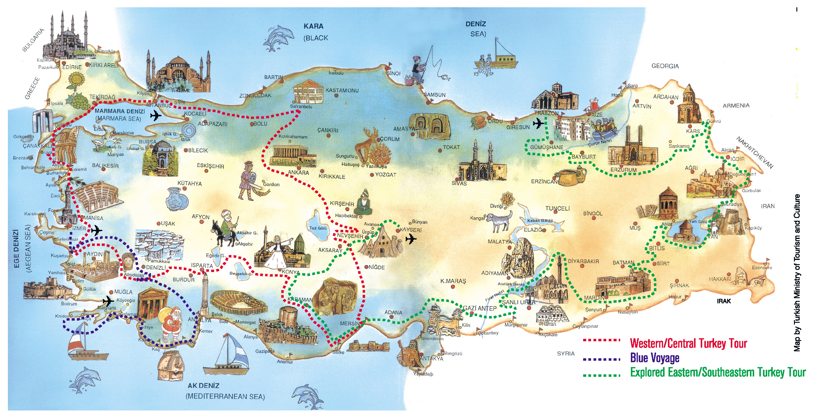 Detailed travel map of Turkey. Turkey detailed travel map ...