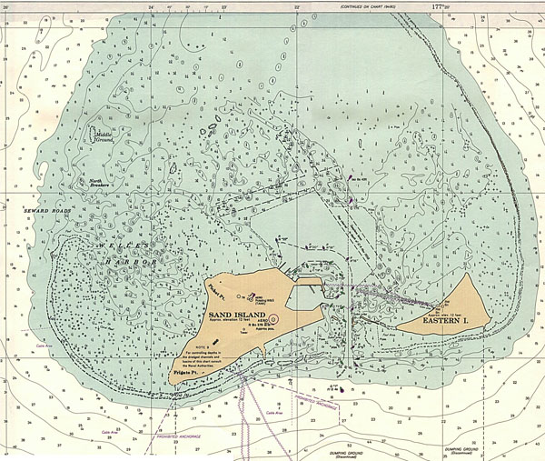 Large detailed topographical map of Midway Islands.