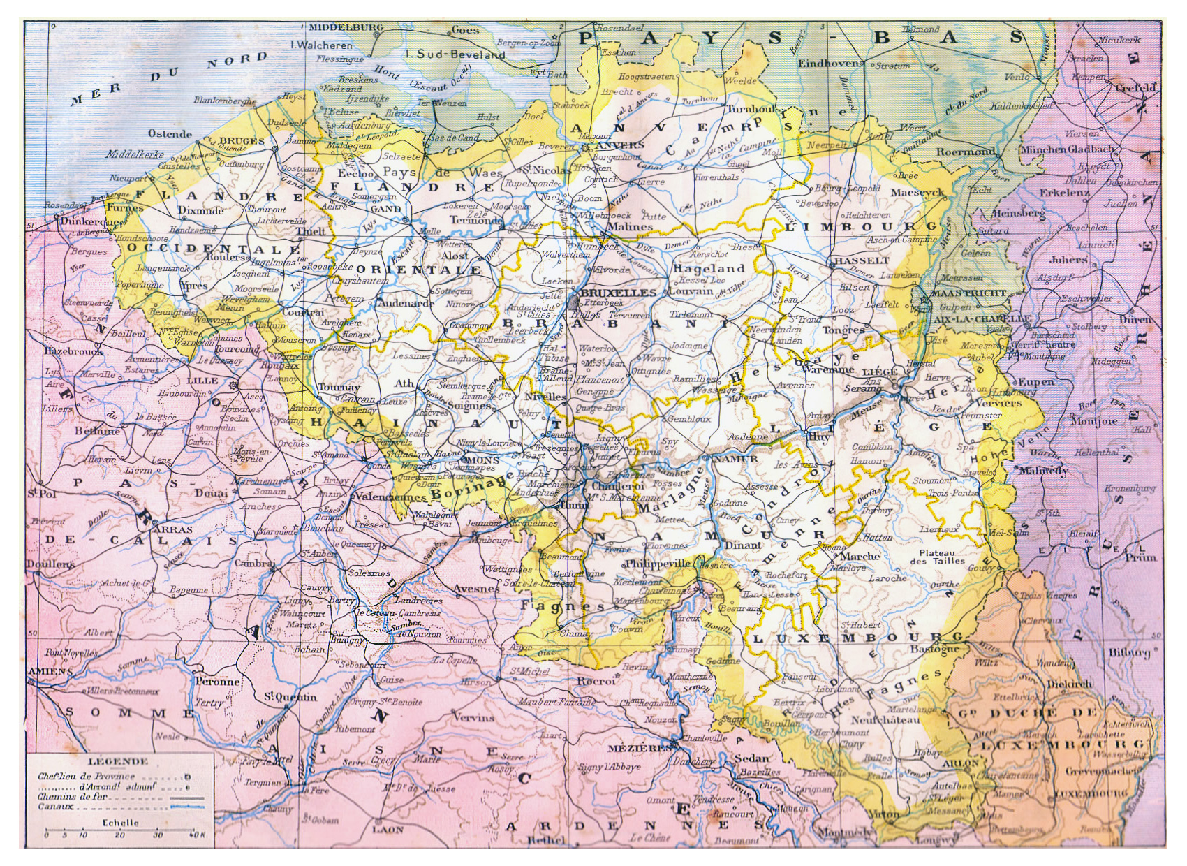 road map of belgium