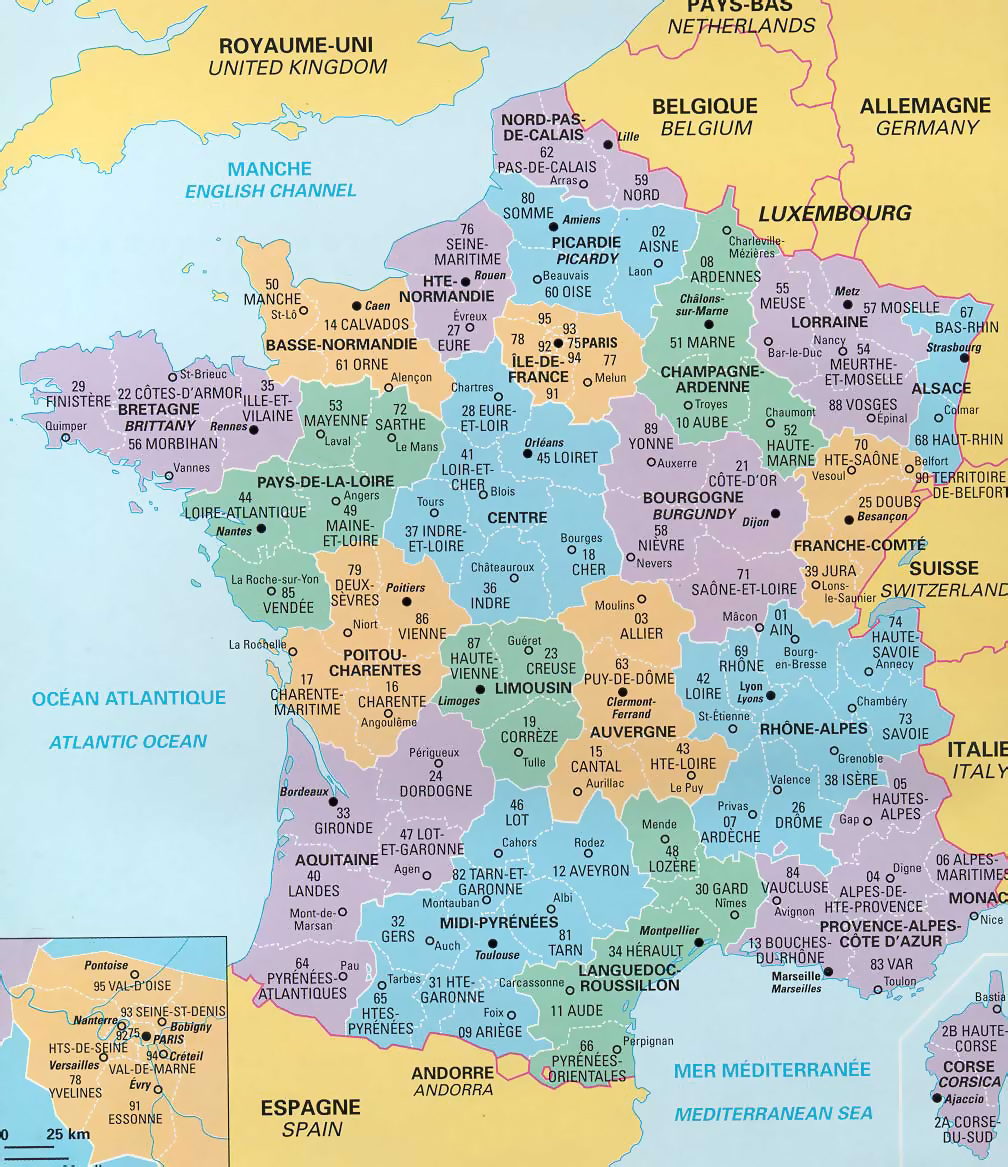 Political And Administrative Map Of France Maps Of All