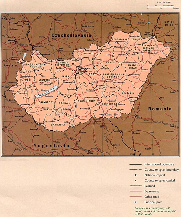 Detailed administrative map of Hungary. Hungary detailed administrative map.