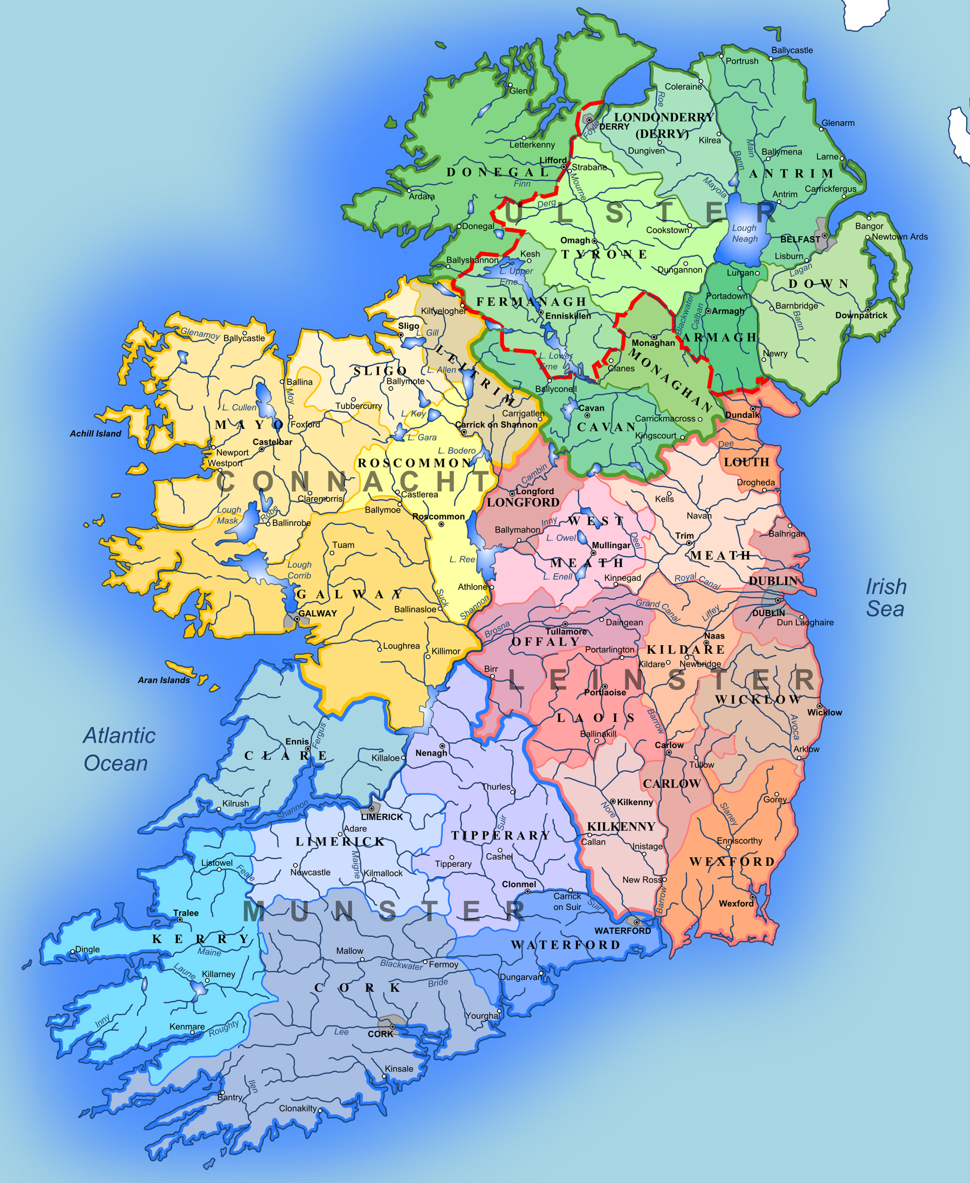 Administrative Map Of Ireland Ireland Administrative Map