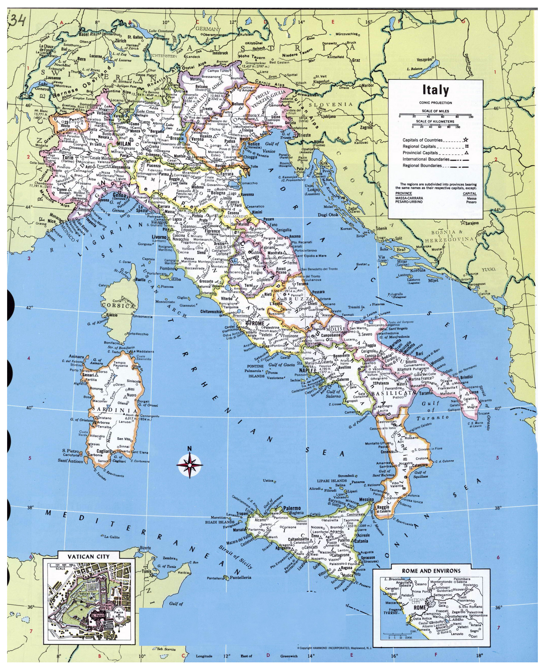 italy map cities and towns