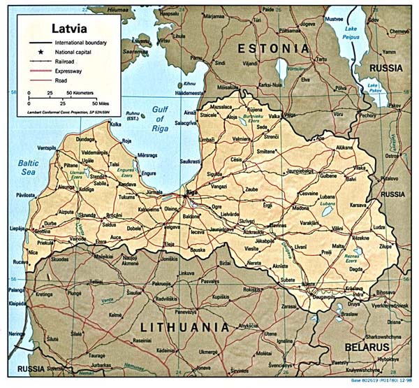 Large relief map of Latvia. Latvia large relief map.
