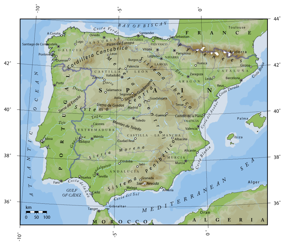 detailed-physical-map-of-portugal-and-spain-portugal-and-spain