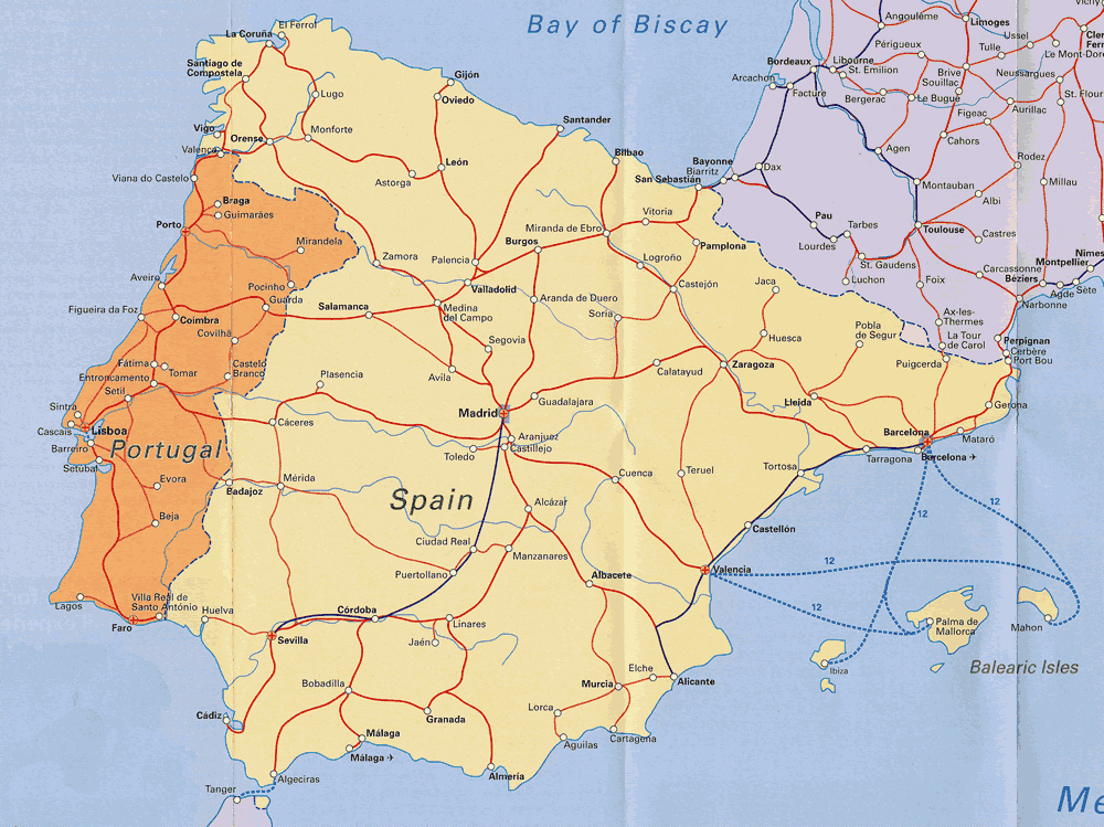 Detailed tourist map of Portugal. Portugal detailed tourist map