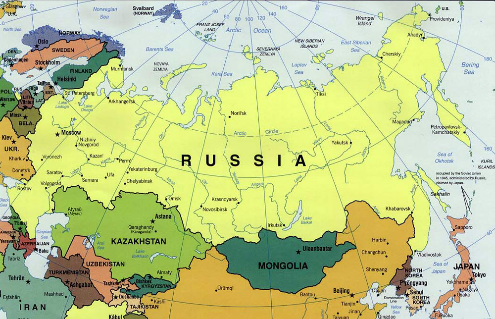 current map of russia and surrounding countries Political Map Of Russia Russia Political Map Vidiani Com Maps current map of russia and surrounding countries