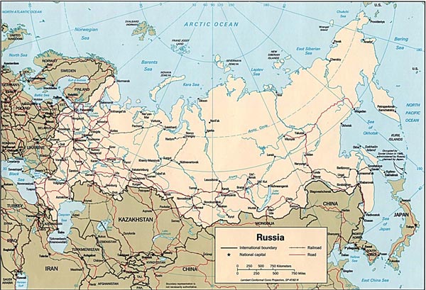Road map of Russia. Russia road map.