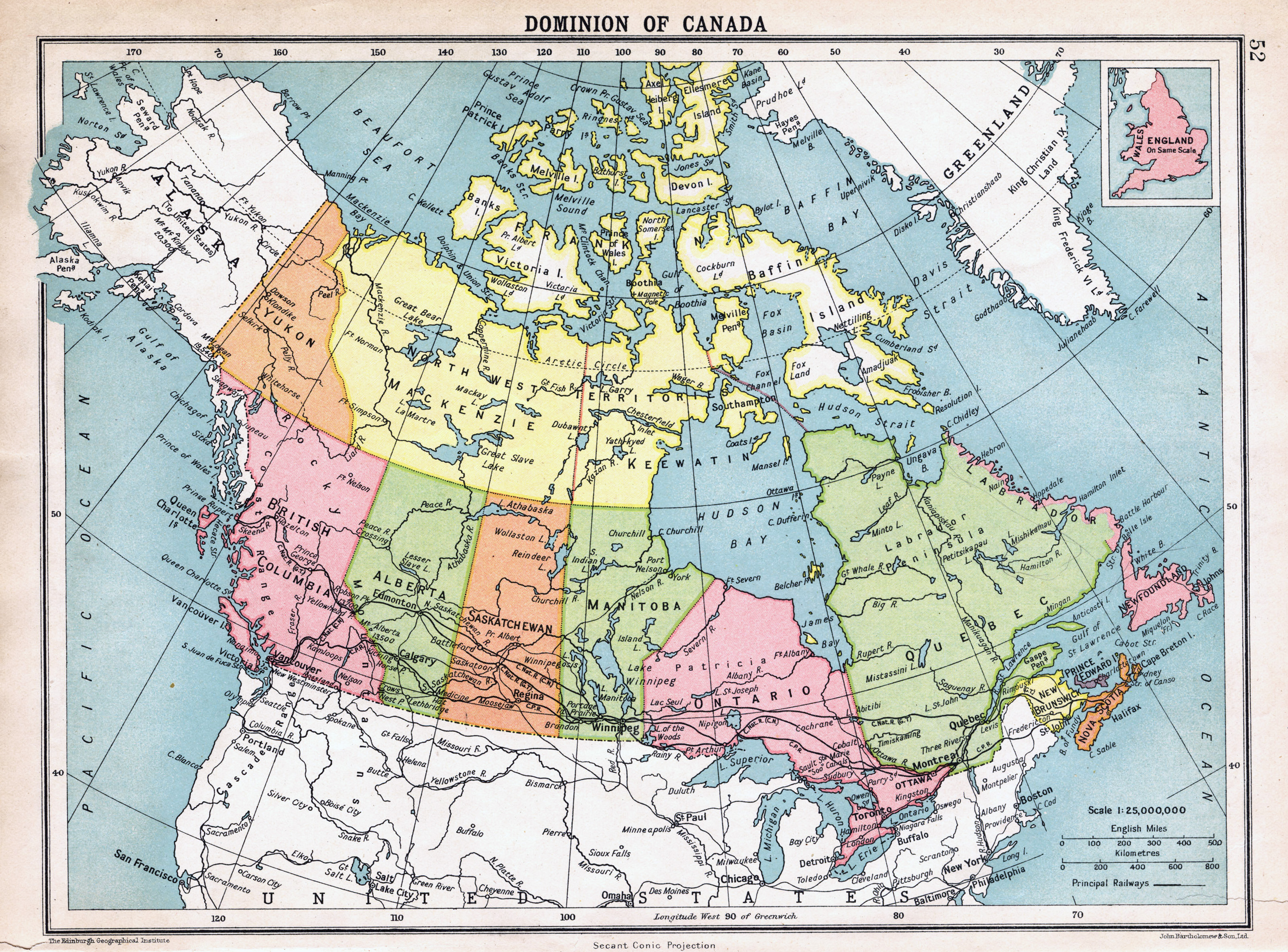 Large detailed old political and administrative map of Canada – 1922