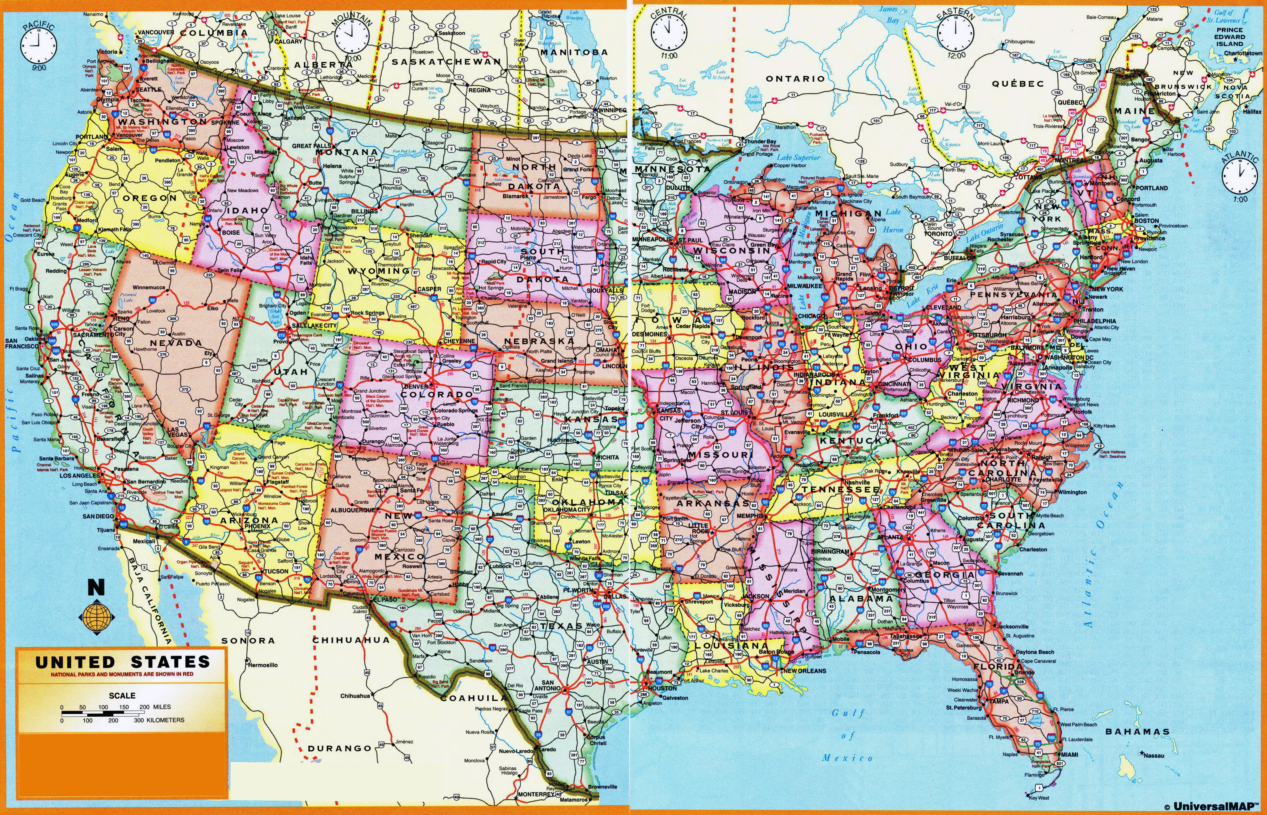 In High resolution Administrative Divisions Map Of The USA Vidiani Maps Of All Countries 