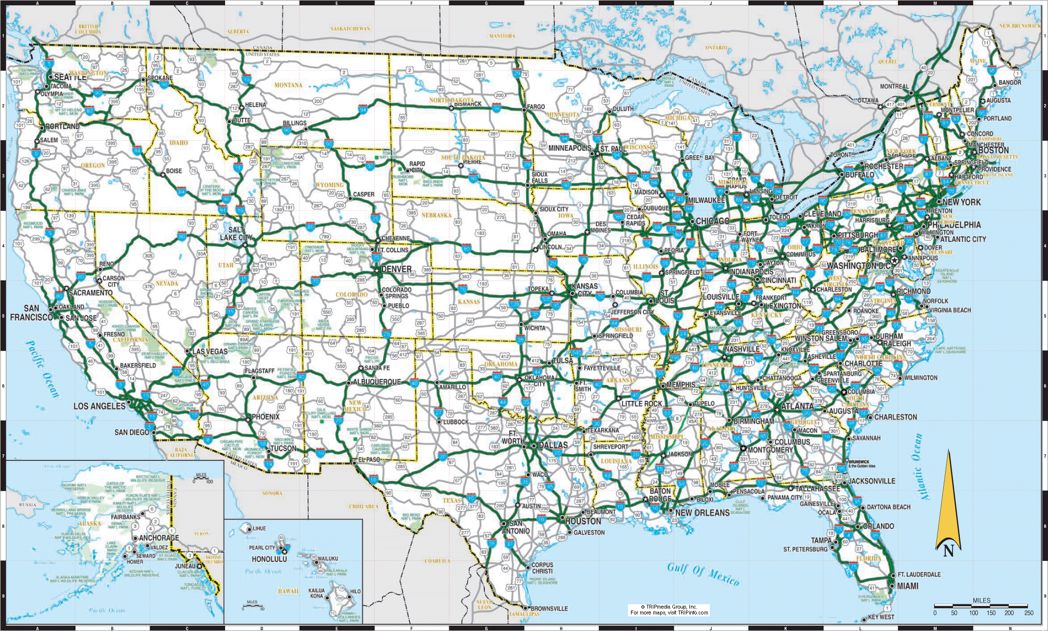 Map Of Usa Freeways Topographic Map Of Usa With States 1455