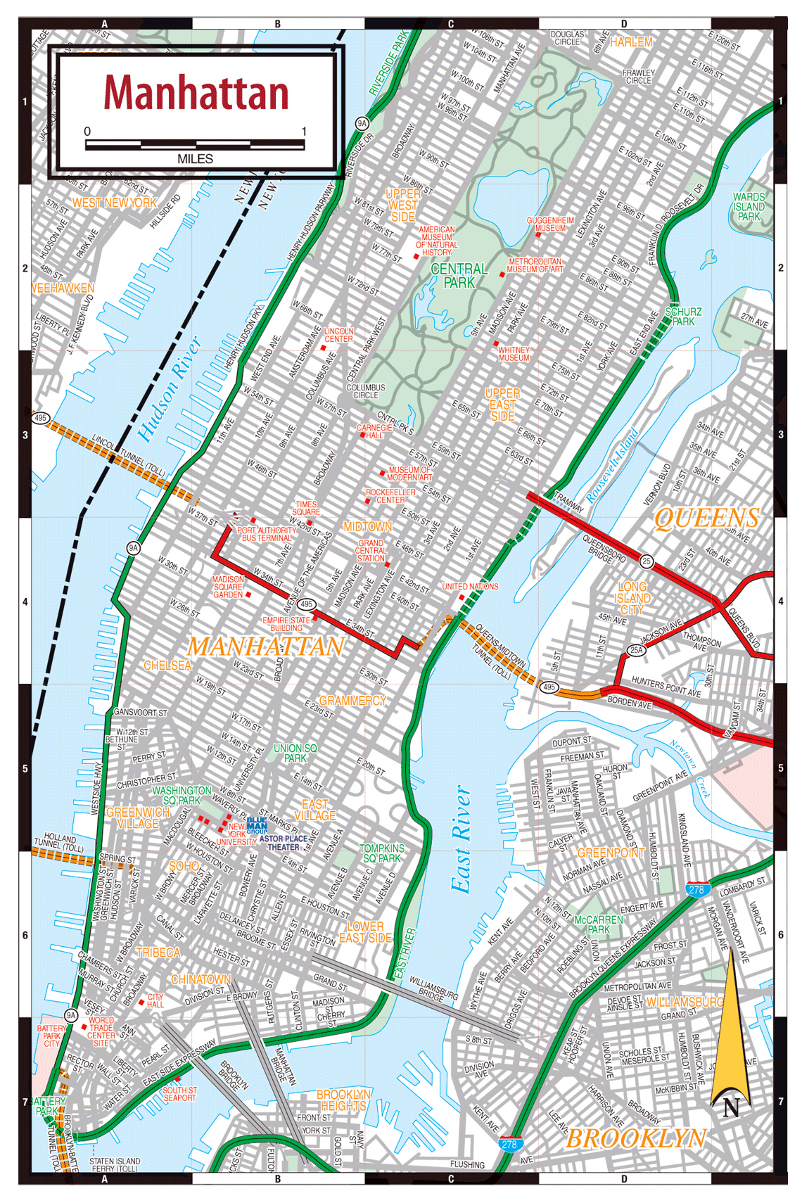 street map of manhattan ny Manhattan Streets Map Streets Map Of Manhattan Vidiani Com street map of manhattan ny