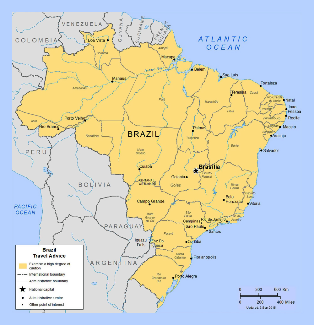 Detailed Political And Administrative Map Of Brazil With Major Cities