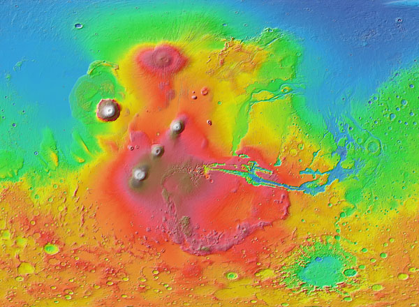 High resolution detailed map of the Mars surface.
